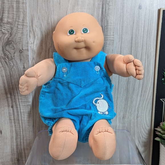 Kenner Other - VTG 82 Cabbage Patch Kids Preemie Bald Baby Doll Coleco Green Eyes